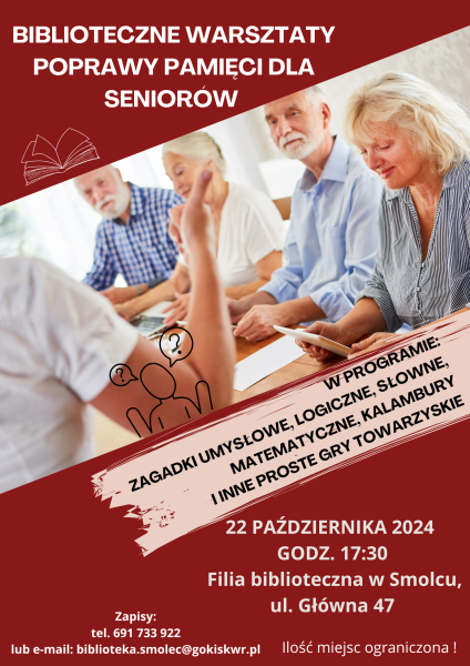 Biblioteczne warsztaty poprawy pamięci dla seniorów